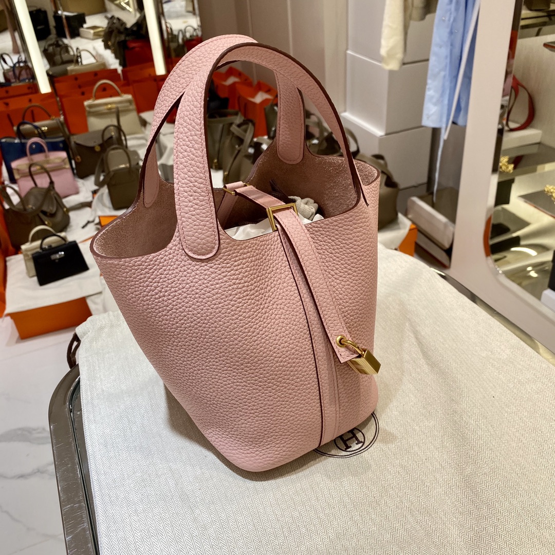 에르메스 피코탄 락18 핑크 금장